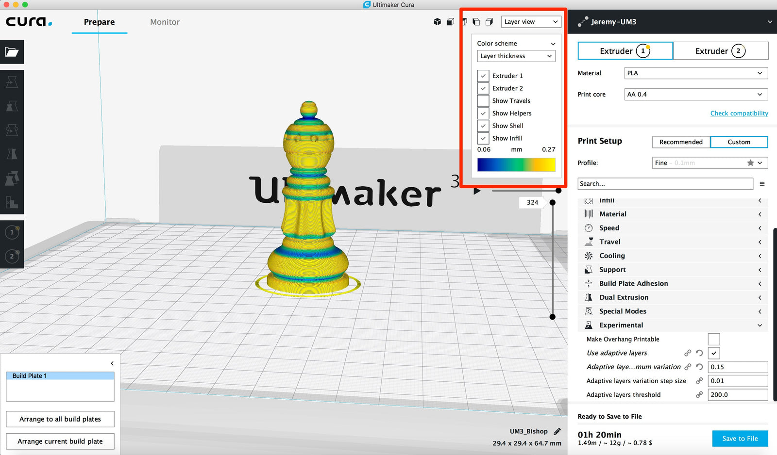 Ultimaker Cura Adaptive Layer