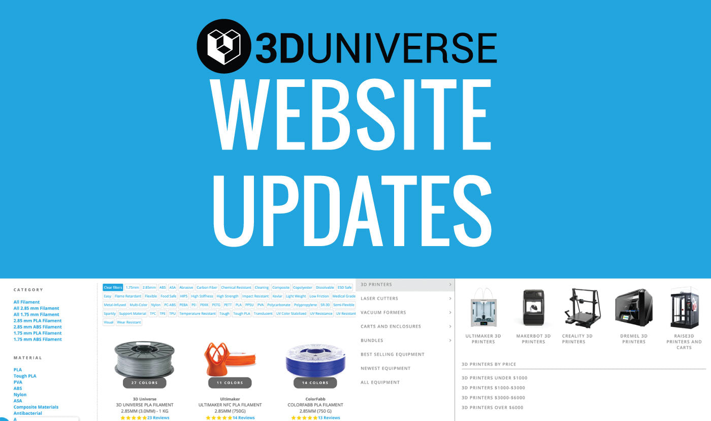 3D Universe | Website Updates and New Features