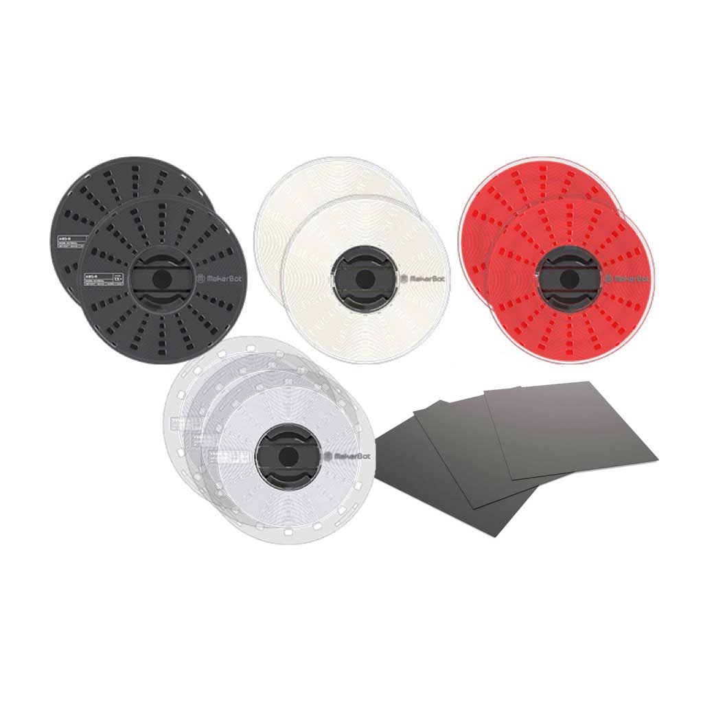 UltiMaker Method X RapidRinse and ABS-R Filament SuperBundle (1.75mm, 6 ABS-R, 3 RapidRinse) + Build Tape - Variant Image